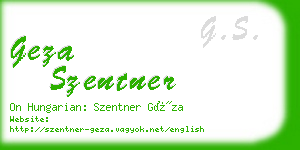 geza szentner business card